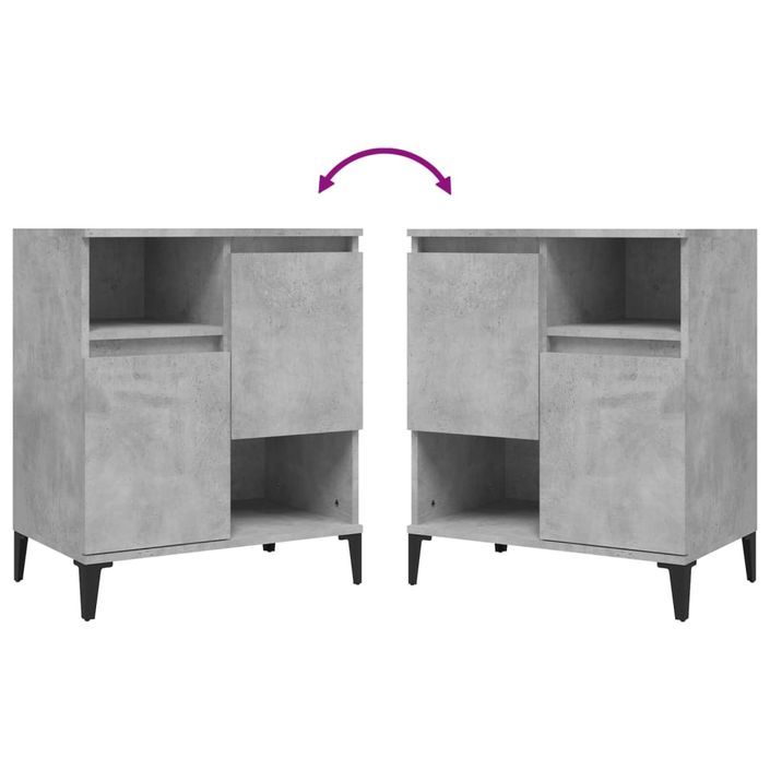 Buffet Gris béton 60x35x70 cm Bois d'ingénierie - Photo n°8