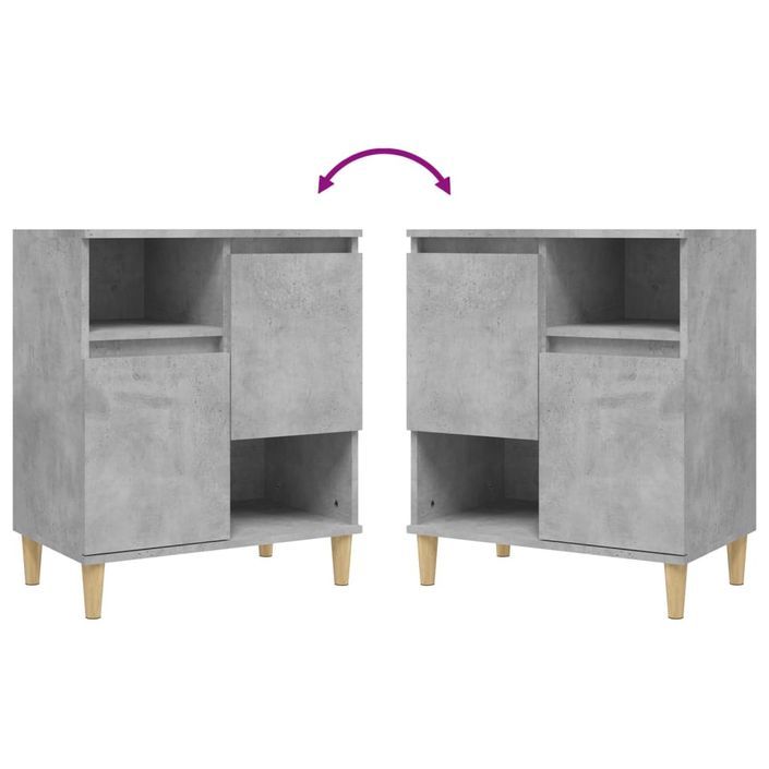 Buffet Gris béton 60x35x70 cm Bois d'ingénierie - Photo n°8