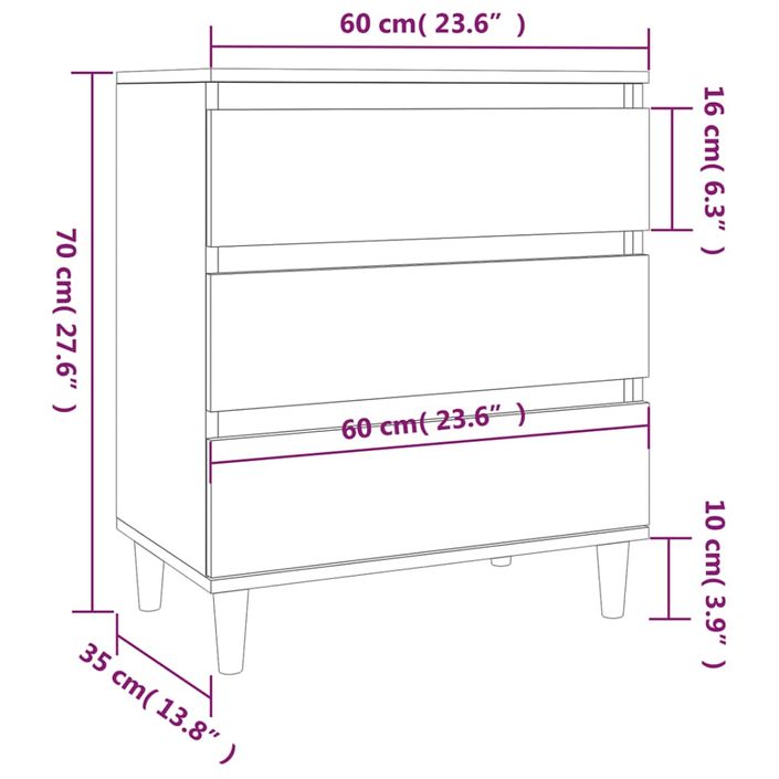 Buffet Gris béton 60x35x70 cm Bois d'ingénierie - Photo n°10