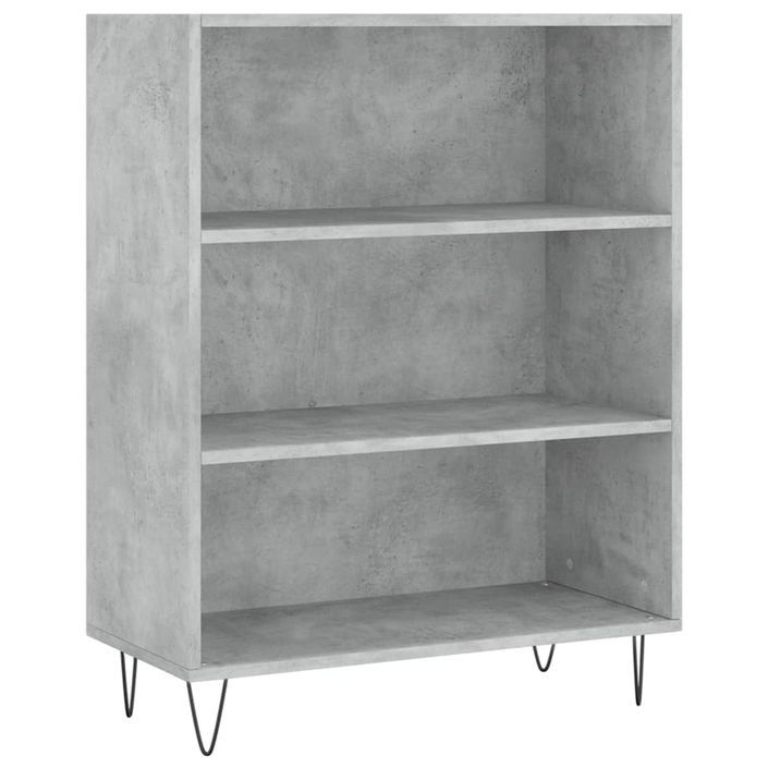 Buffet gris béton 69,5x32,5x180 cm bois d'ingénierie - Photo n°4