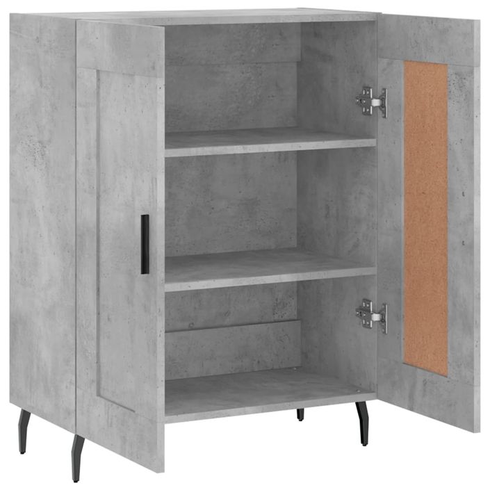 Buffet gris béton 69,5x34x90 cm bois d'ingénierie - Photo n°6