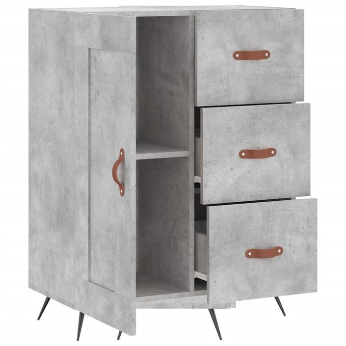 Buffet gris béton 69,5x34x90 cm bois d'ingénierie - Photo n°6