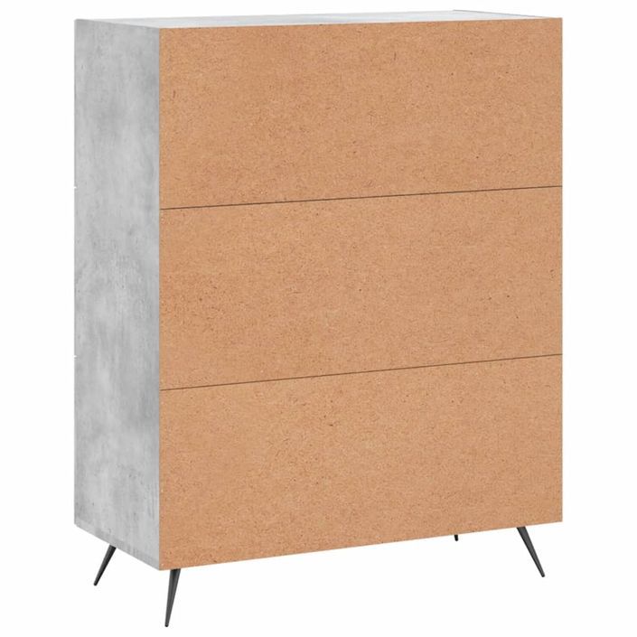 Buffet gris béton 69,5x34x90 cm bois d'ingénierie - Photo n°8