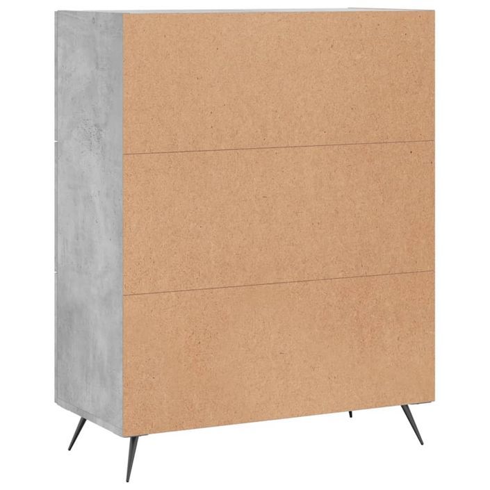 Buffet gris béton 69,5x34x90 cm bois d'ingénierie - Photo n°8