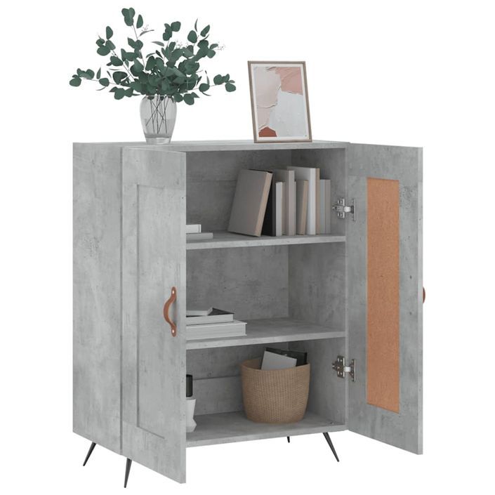 Buffet gris béton 69,5x34x90 cm bois d'ingénierie - Photo n°4