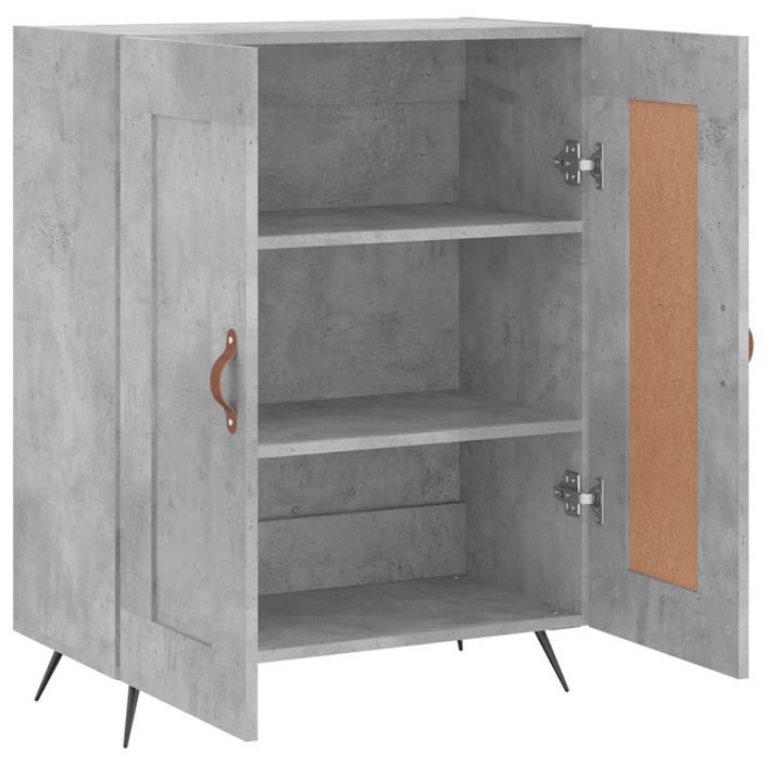 Buffet gris béton 69,5x34x90 cm bois d'ingénierie - Photo n°6