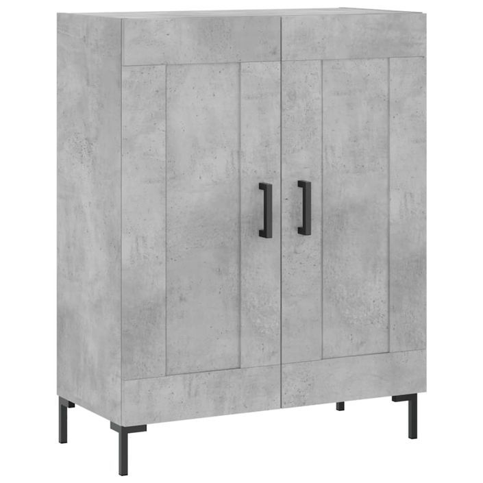 Buffet gris béton 69,5x34x90 cm bois d'ingénierie - Photo n°1