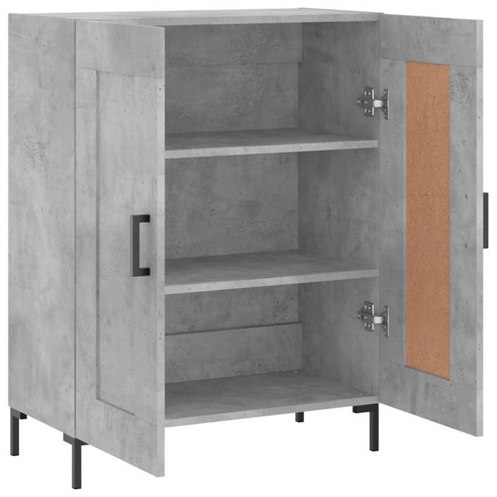 Buffet gris béton 69,5x34x90 cm bois d'ingénierie - Photo n°6