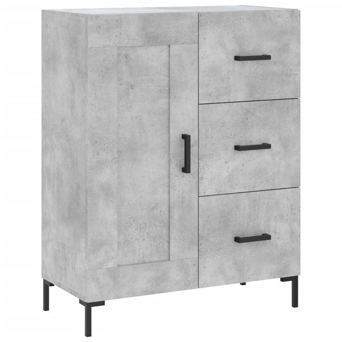 Buffet gris béton 69,5x34x90 cm bois d'ingénierie - Photo n°1