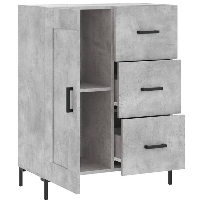 Buffet gris béton 69,5x34x90 cm bois d'ingénierie - Photo n°6