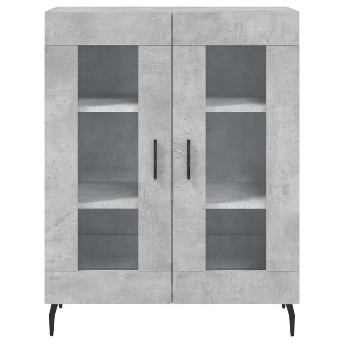 Buffet gris béton 69,5x34x90 cm bois d'ingénierie - Photo n°5