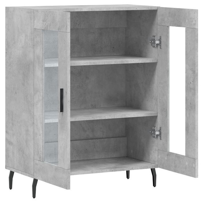 Buffet gris béton 69,5x34x90 cm bois d'ingénierie - Photo n°6