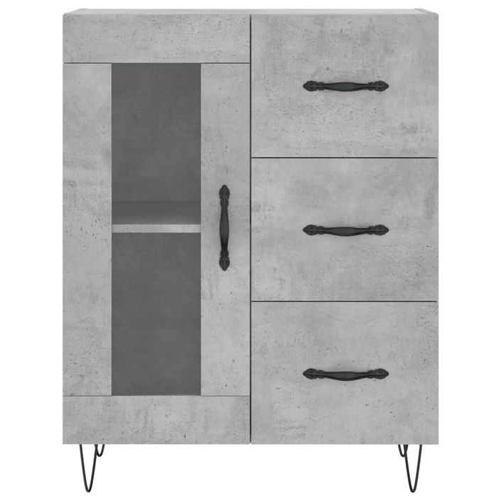 Buffet gris béton 69,5x34x90 cm bois d'ingénierie - Photo n°5