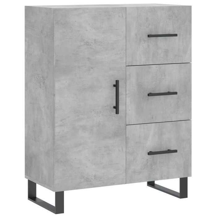 Buffet gris béton 69,5x34x90 cm bois d'ingénierie - Photo n°1