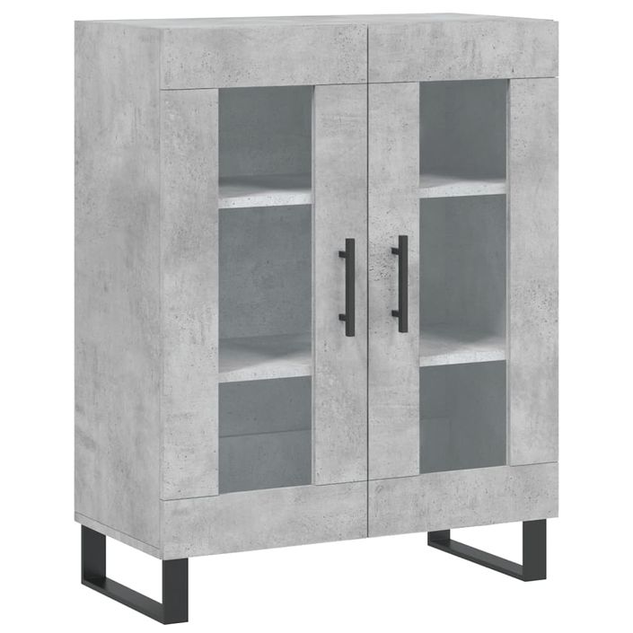 Buffet gris béton 69,5x34x90 cm bois d'ingénierie - Photo n°1