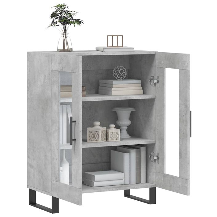 Buffet gris béton 69,5x34x90 cm bois d'ingénierie - Photo n°4