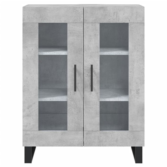 Buffet gris béton 69,5x34x90 cm bois d'ingénierie - Photo n°5