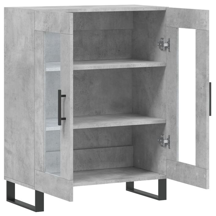 Buffet gris béton 69,5x34x90 cm bois d'ingénierie - Photo n°6