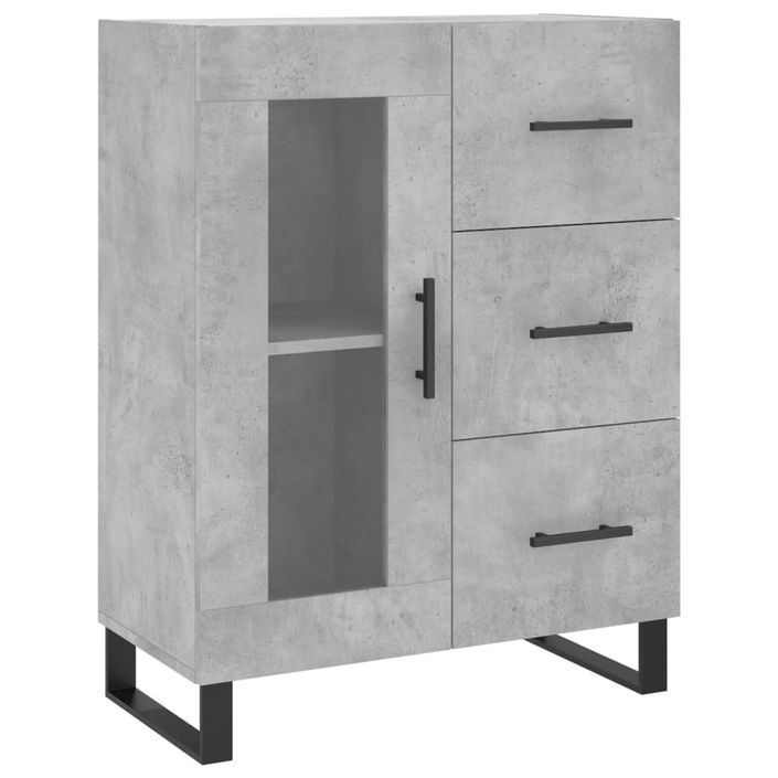 Buffet gris béton 69,5x34x90 cm bois d'ingénierie - Photo n°1