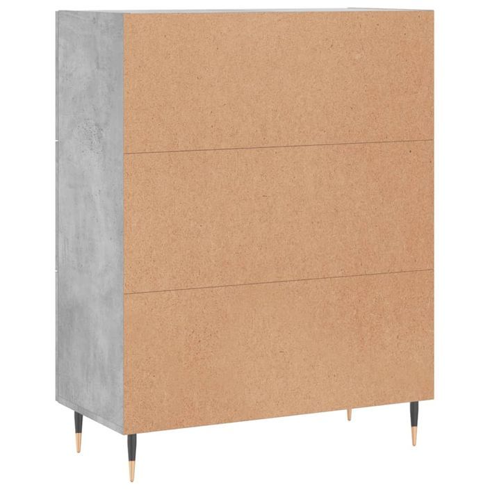 Buffet gris béton 69,5x34x90 cm bois d'ingénierie - Photo n°8