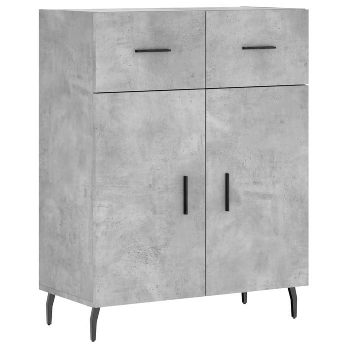 Buffet gris béton 69,5x34x90 cm bois d'ingénierie - Photo n°1