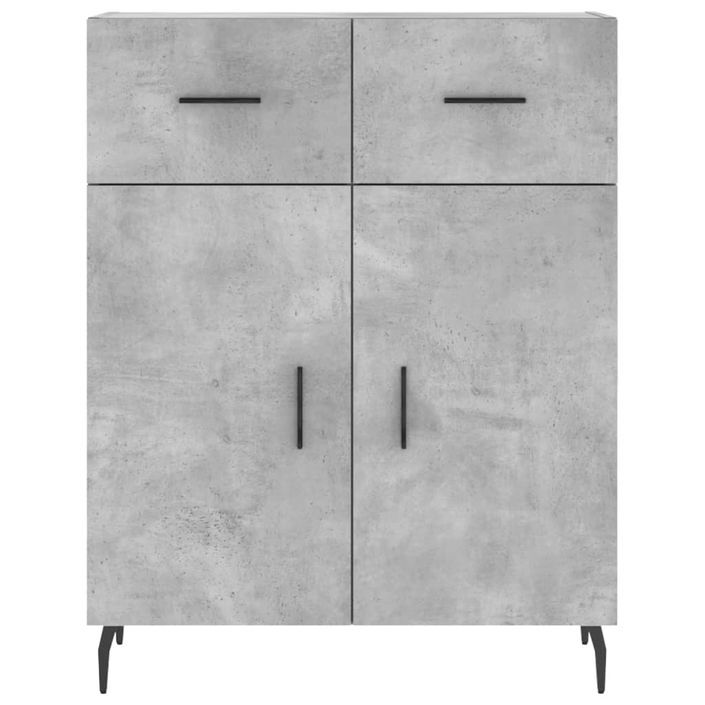 Buffet gris béton 69,5x34x90 cm bois d'ingénierie - Photo n°6