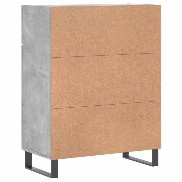 Buffet gris béton 69,5x34x90 cm bois d'ingénierie - Photo n°8