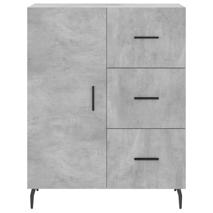 Buffet gris béton 69,5x34x90 cm bois d'ingénierie - Photo n°5