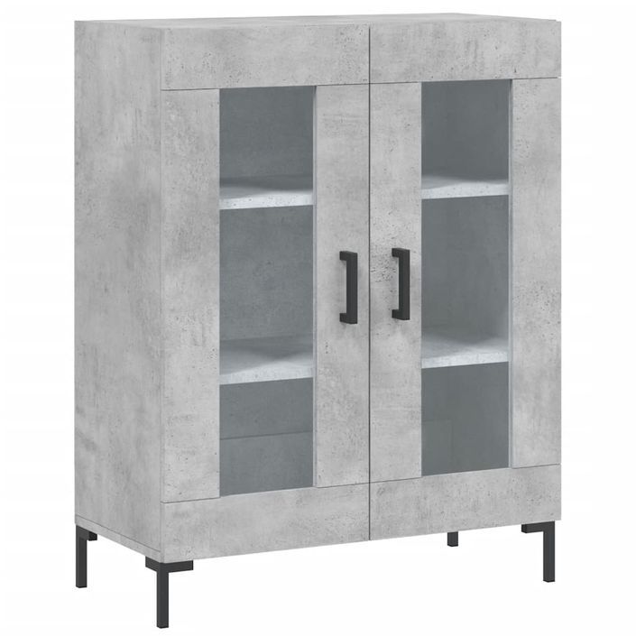 Buffet gris béton 69,5x34x90 cm bois d'ingénierie - Photo n°1