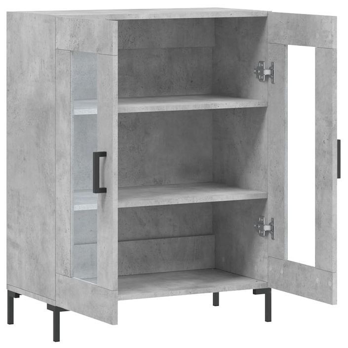 Buffet gris béton 69,5x34x90 cm bois d'ingénierie - Photo n°6