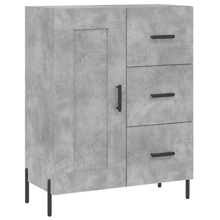 Buffet gris béton 69,5x34x90 cm bois d'ingénierie - Photo n°1