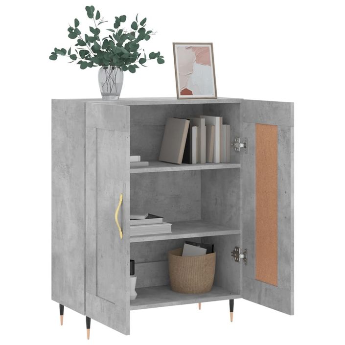 Buffet gris béton 69,5x34x90 cm bois d'ingénierie - Photo n°4