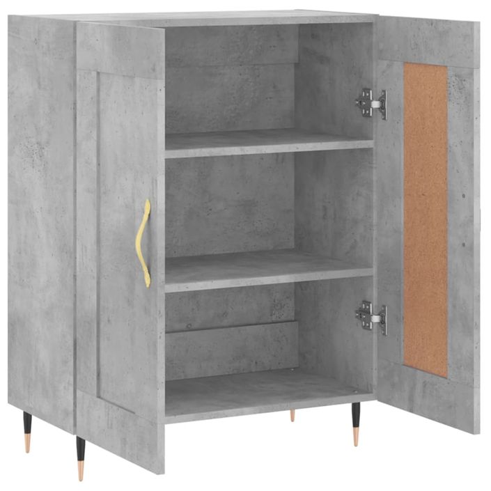 Buffet gris béton 69,5x34x90 cm bois d'ingénierie - Photo n°6