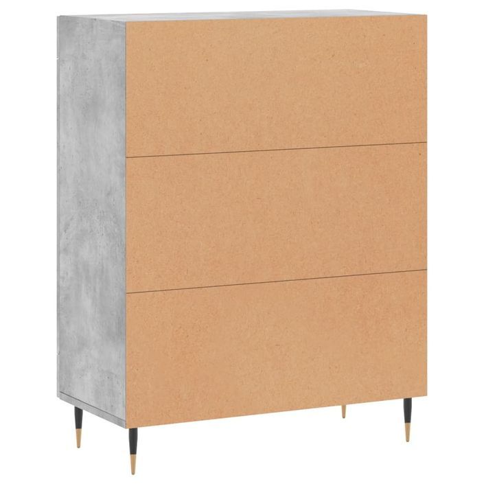 Buffet gris béton 69,5x34x90 cm bois d'ingénierie - Photo n°8