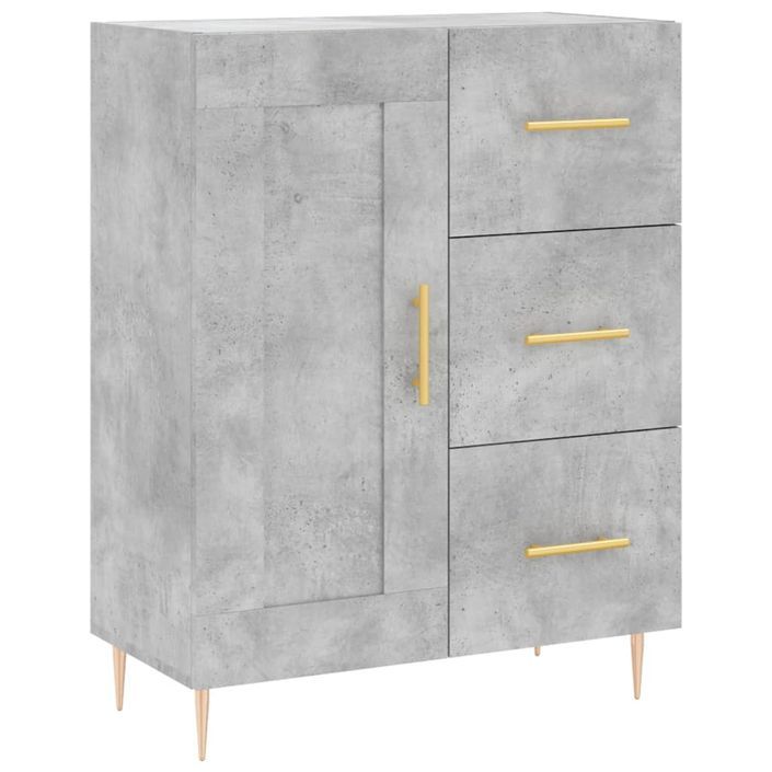 Buffet gris béton 69,5x34x90 cm bois d'ingénierie - Photo n°1