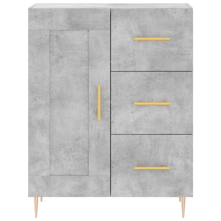 Buffet gris béton 69,5x34x90 cm bois d'ingénierie - Photo n°5