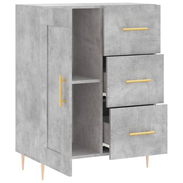 Buffet gris béton 69,5x34x90 cm bois d'ingénierie - Photo n°6