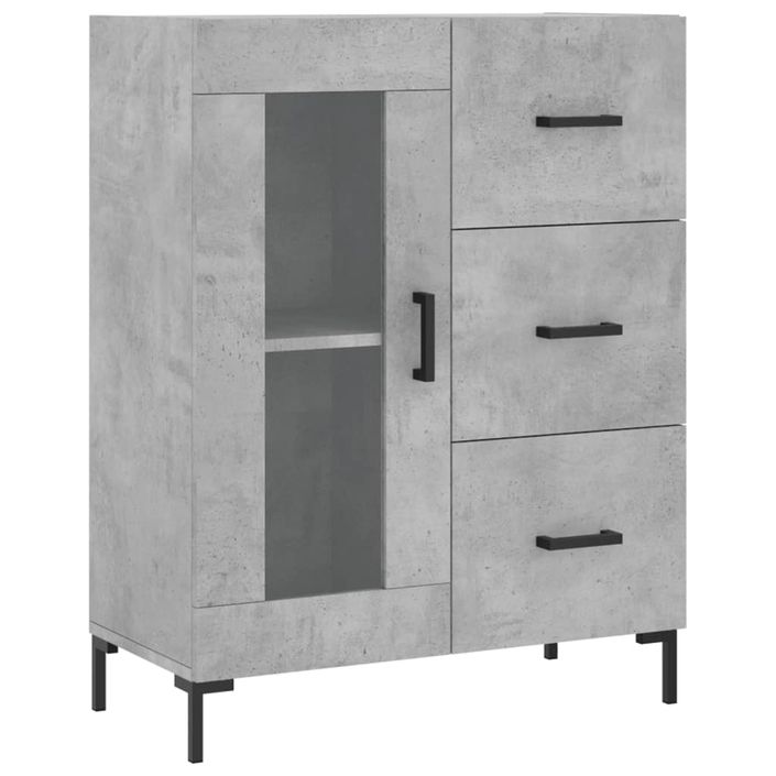 Buffet gris béton 69,5x34x90 cm bois d'ingénierie - Photo n°1