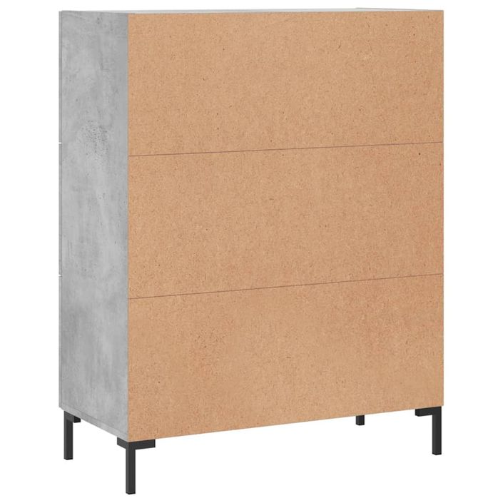 Buffet gris béton 69,5x34x90 cm bois d'ingénierie - Photo n°8