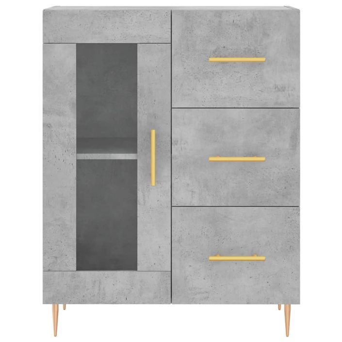 Buffet gris béton 69,5x34x90 cm bois d'ingénierie - Photo n°5