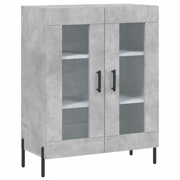 Buffet gris béton 69,5x34x90 cm bois d'ingénierie - Photo n°1