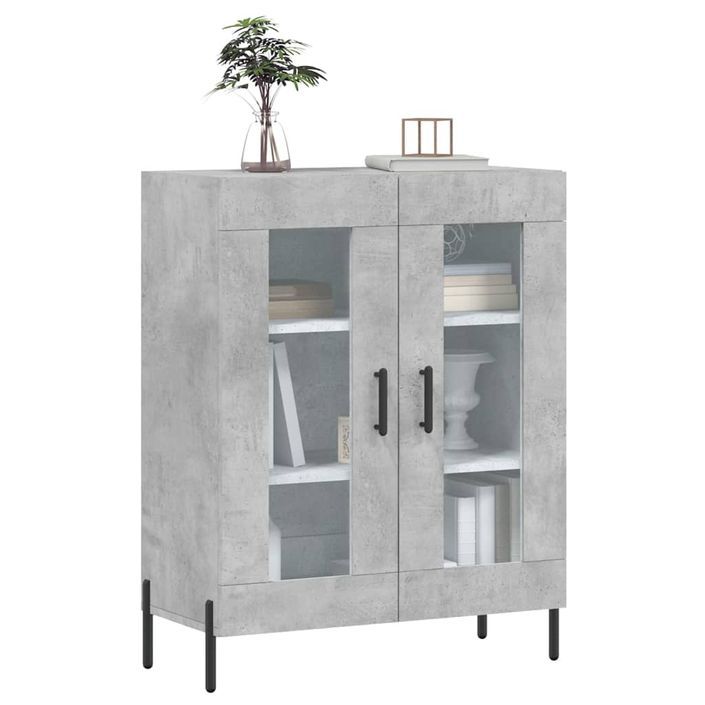 Buffet gris béton 69,5x34x90 cm bois d'ingénierie - Photo n°3