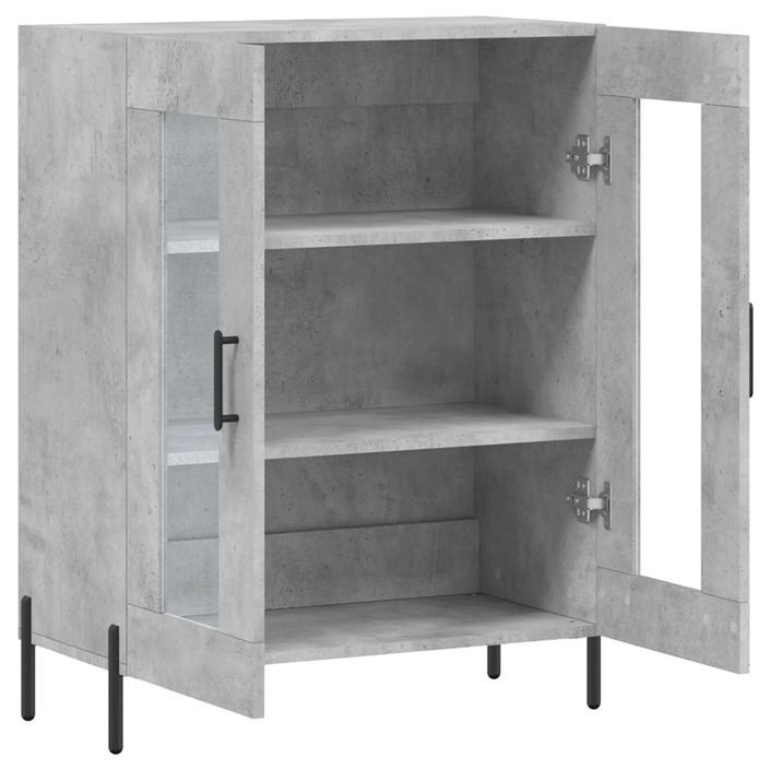 Buffet gris béton 69,5x34x90 cm bois d'ingénierie - Photo n°6