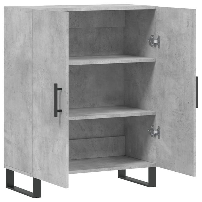 Buffet gris béton 69,5x34x90 cm bois d'ingénierie - Photo n°6