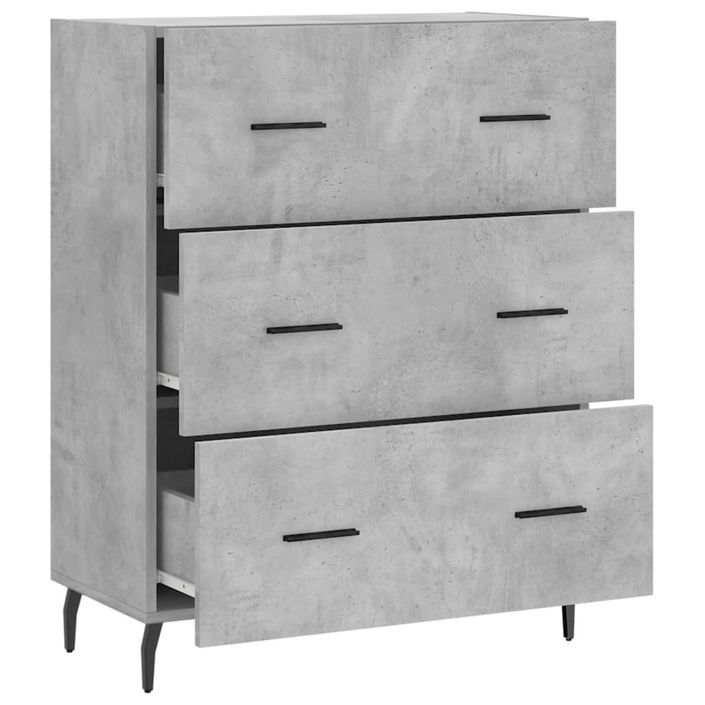 Buffet gris béton 69,5x34x90 cm bois d'ingénierie - Photo n°6