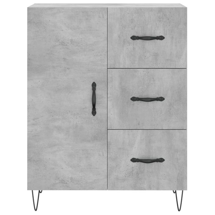 Buffet gris béton 69,5x34x90 cm bois d'ingénierie - Photo n°5