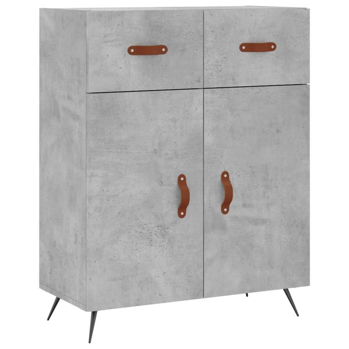 Buffet gris béton 69,5x34x90 cm bois d'ingénierie - Photo n°1