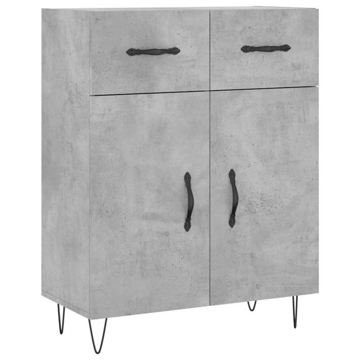 Buffet gris béton 69,5x34x90 cm bois d'ingénierie - Photo n°1