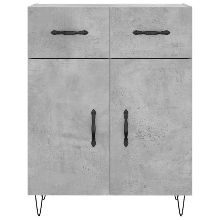 Buffet gris béton 69,5x34x90 cm bois d'ingénierie - Photo n°6