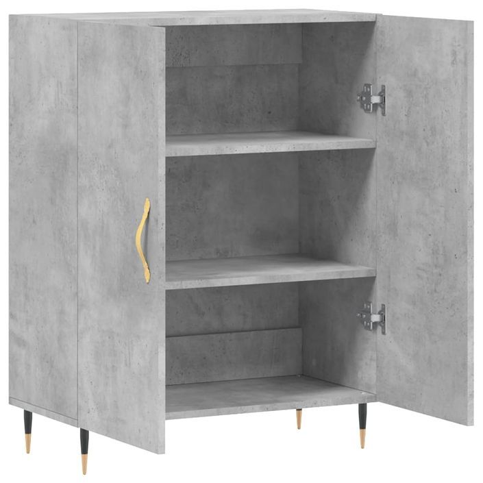 Buffet gris béton 69,5x34x90 cm bois d'ingénierie - Photo n°6